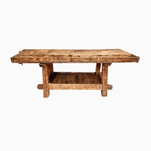 Workbench Kitchen Island Counter Side Table, 1890s