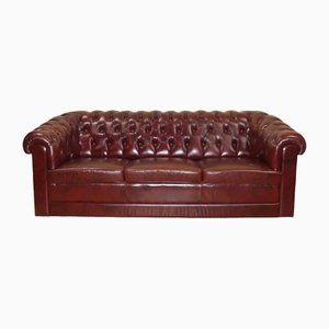 Chesterfield 3-Sitzer Sofa aus Oxblood Skai, 1970er