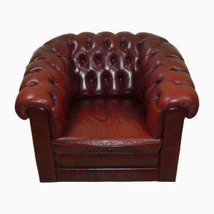 Chesterfield Club Chair aus Oxblood Skai, 1970er