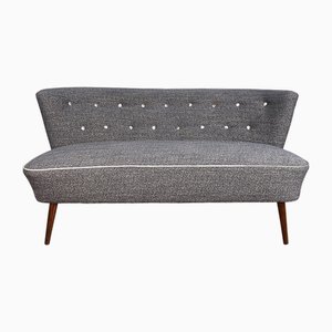 Mid-Century Cocktail Sofa in Blue Fabric, 1960s