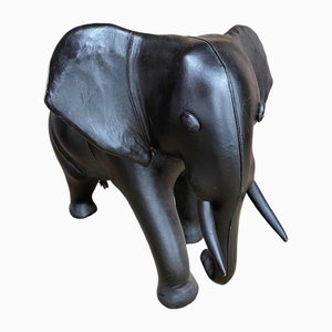 Repose-Pieds d'Éléphant Vintage en Cuir