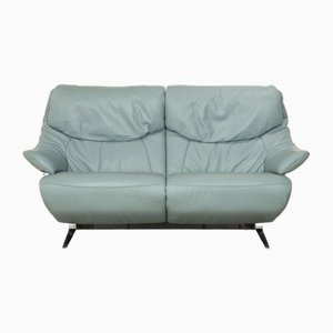 Malu Leder 2-Sitzer Ice Hellblaues Sofa von Mondo