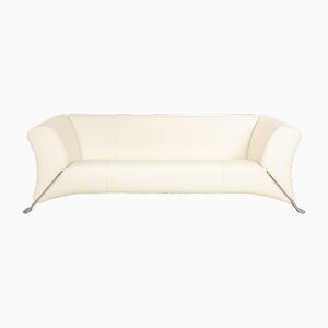 322 Leather Three Seater Sofa in White Cream from Rolf Benz
