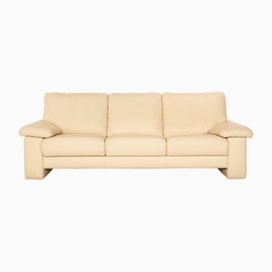 Mr 2830 Leather Three-Seater Cream Sofa from Musterring