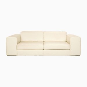 Avenue Leather Two Seater Cream Sofa from Who's Perfect