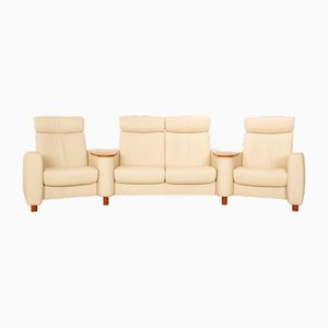 Arion Leather Four Seater Sofa in Beige from Stressless