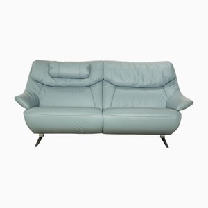 Malu Leather Three-Seater Ice Light Blue Sofa from Mondo