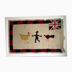 The Rooster and the Clockbird Fante Asafo Flag, 1950s