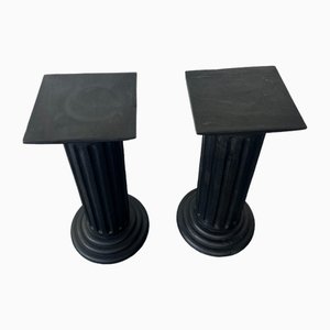 Black Stained Wood Pedestal