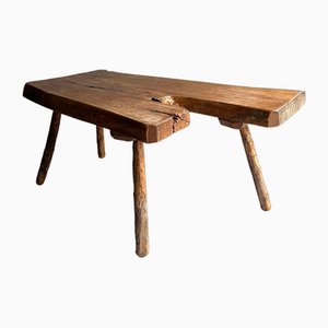 Primitive French Raw Wood Coffee Table