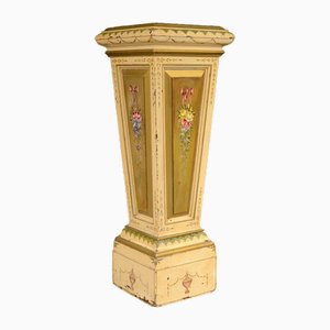 Victorian Neoclassical Painted Oak Plinth, 1900s