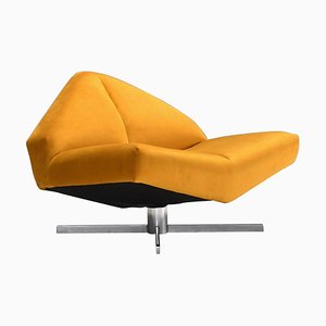 Gold Ochre Fabric Brasilia Lounge Chair by Schmieder, Denmark, 1960s