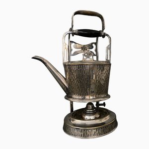 Art Nouveau Arts and Crafts GBN Samovar in Silver Metal, 1890s