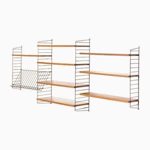 Vintage Wall System with Magazine Rack by Kajsa & Nils Nisse Strinning for String, 1950s