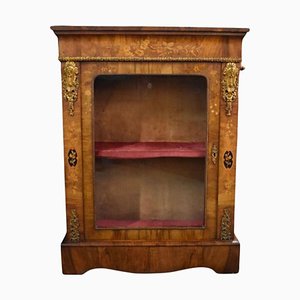 Victorian Walnut and Marquetry Inlaid Pier Cabinet, 1860s