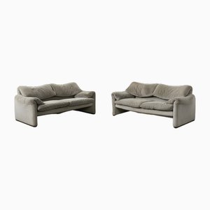 Maralunga 2-Seater Sofas by Vico Magistretti for Cassina, Italy, 1980s, Set of 2