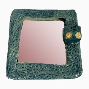 Enameled Ceramic Snake Mirror by Caroline Pholien, 2023