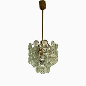 Brass and Faceted Glass Chandelier from Kinkeldey, 1960s