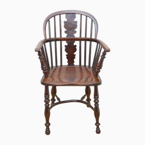 Chaise Windsor Début Victorienne à Dossier Bas, 1850s
