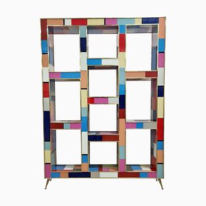 Multicolor Murano Glass Bifacceral Shelf, 1980s