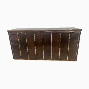 Credenza in pelle di capra laccata e ottone di Aldo Tura, anni '60