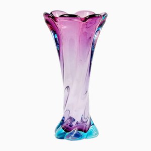 Vase Mid-Century en Verre de Murano Torsadé de Made Murano Glass, 1960s