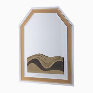 Specchio da parete attribuita a Luciano Frigerio, Italia, anni '70