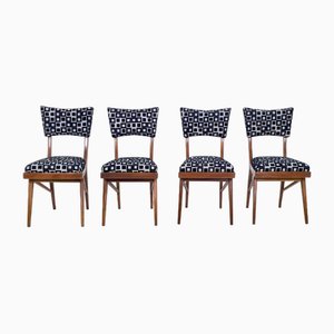 Quadratische Gemusterte Schwarz-Weiße Stühle von Ico & Luisa Parisi, 1950er, 4er Set