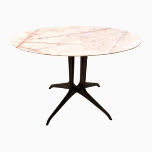 Vintage Coffee Table with Marble Top by Guglielmo Ulrich, 1950s