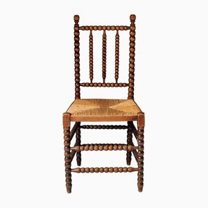 Niederländischer Bobbin Chair mit Rush Sitz, 1930er