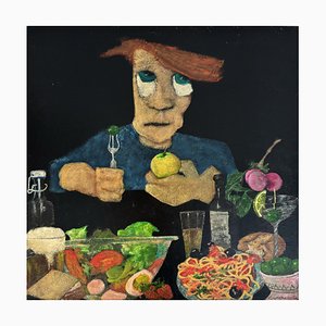 Carlo Cammarota, Oggi sono a dieta, Acrílico sobre lienzo, 2018