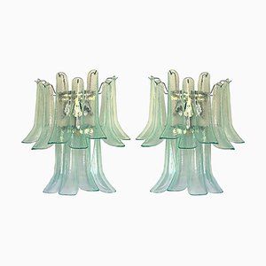 Grün-Wather Murano Glas Selle Wandleuchten von Simoeng, 2er Set