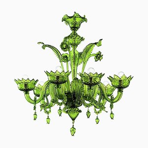 Grüner Kronleuchter aus Muranoglas