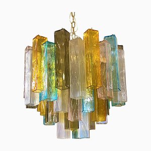 Lámpara de araña cuadrada de cristal de Murano