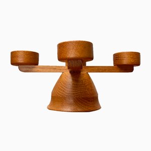 Mid-Century Danish Wooden Candleholder, 1960s