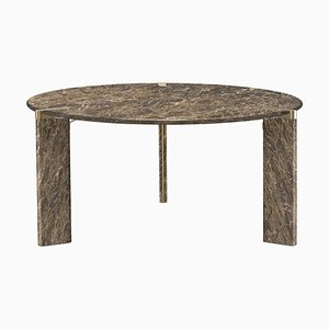 Eighty Round Brown Dining Table by Lorenza Bozzoli