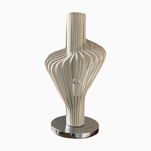 Lámpara italiana vintage de alambre blanco, años 60