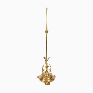 Lampada vittoriana antica in ottone, fine XIX secolo