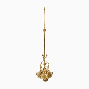 Lampadaire Victorien Antique en Laiton, 1890s