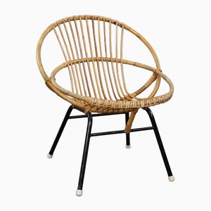 Niederländischer Vintage Stuhl aus Rattan, 1960er