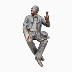 Banc avec Statue en Bronze de Winston Churchill