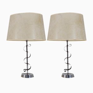Metal Table Lamps, 1950s, Set of 2