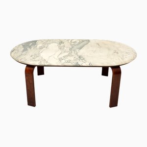 Large Vintage Danish Marble Top Coffee Table, 1970s