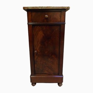 Mahogany Nightstand with Marble Top, 1890s