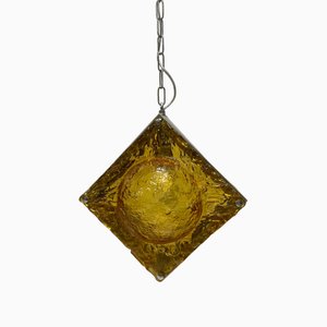 Pendant Light with Double Murano Plates attributed to Mazzega, 1960s