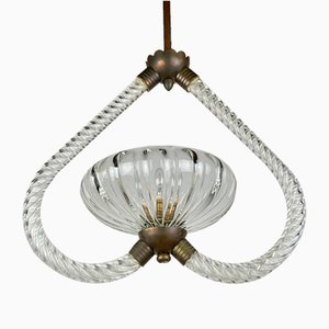 Lámpara de araña de Murano atribuida a Ercole Barovier Barovier & Toso, Italia, años 50
