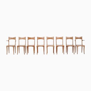 Model Chumbera Segunda Dining Chairs attributed to Roberto Lazzeroni for Ceccotti, 1980s, Set of 8