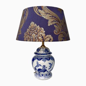 Vintage Chinese Blue Vase Lamp, 1960s