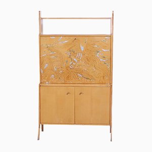 Vintage Bookcase Cabinet with Flap, 1960s