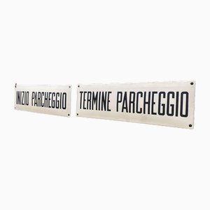 Enamelled Signs, 1950s, Set of 2
